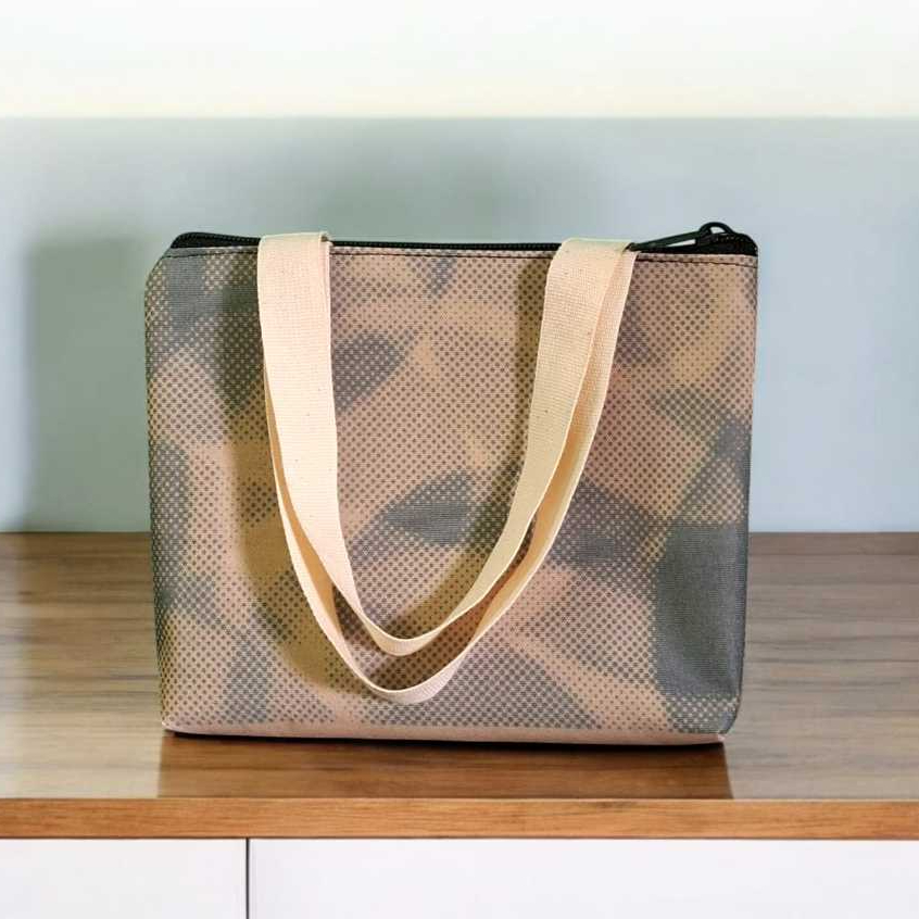 Tas Jinjing Kanvas Waterproof - Tas Jinjing Kecil - Handbag Motif Abstrak - Tas Wanita Multifungsi