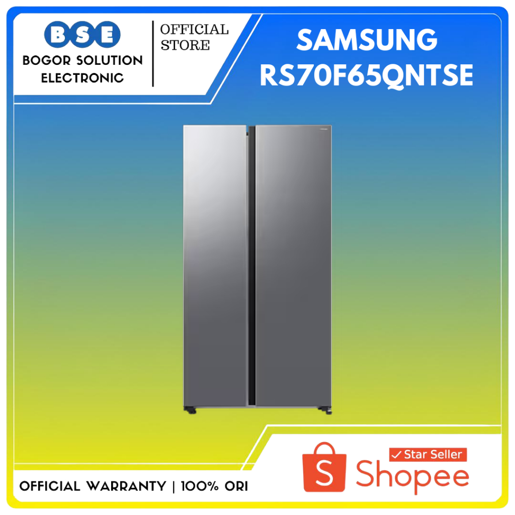 Kulkas Bespoke Samsung Side by Side RS70F65QNTSE Kulkas Inverter Samsung 680 Liter - Silver