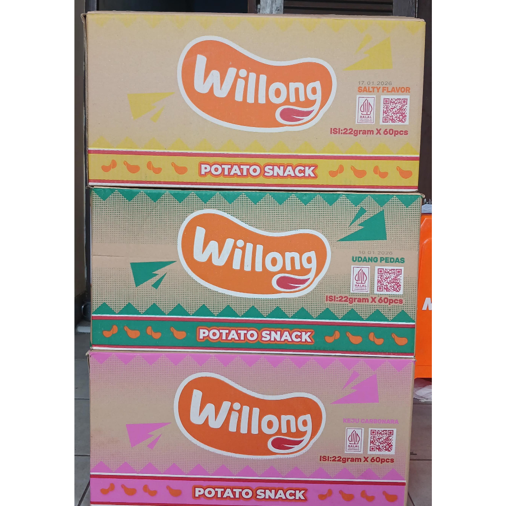 

Willong potato snack 1 dus isi 60 pc(6 renceng)