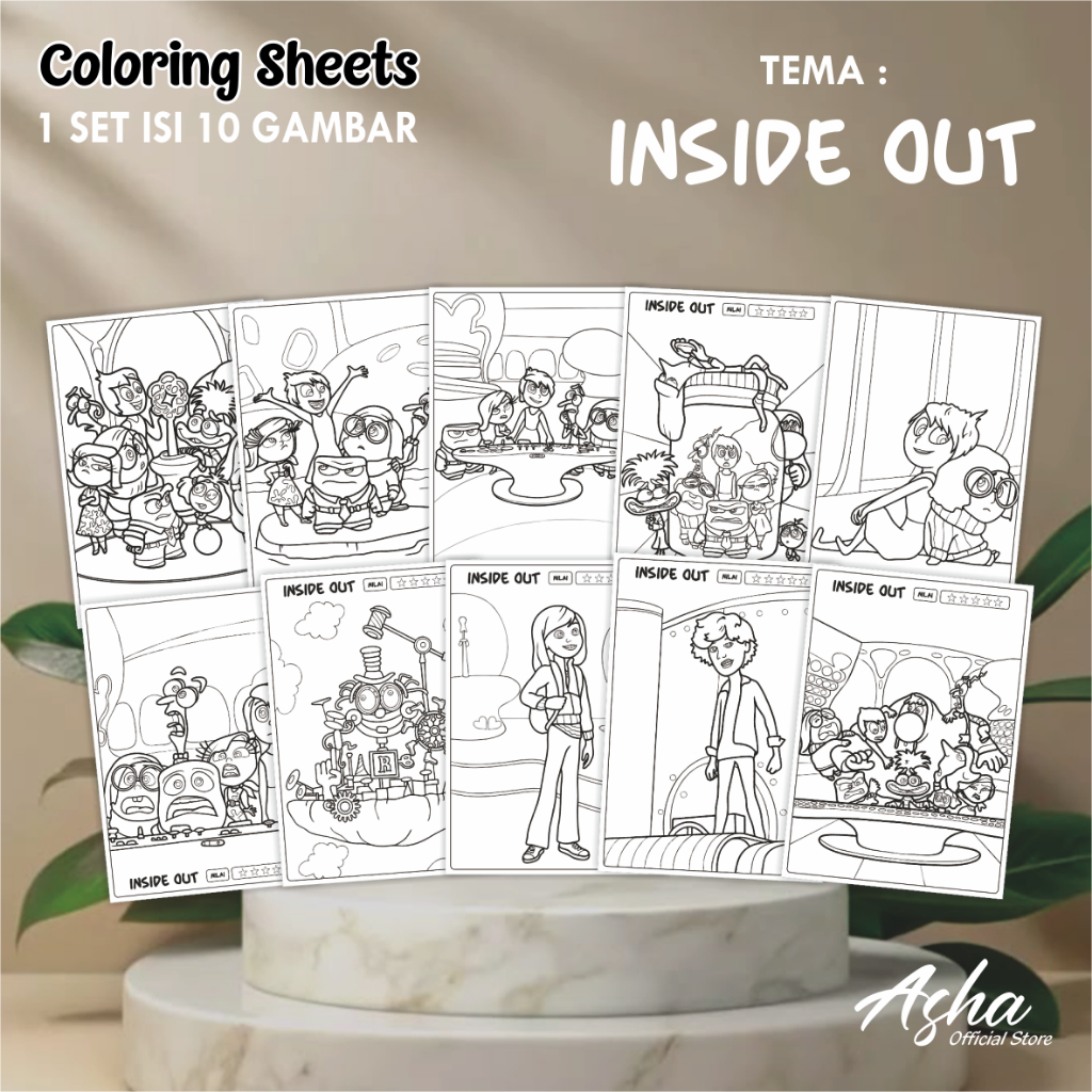 

KERTAS GAMBAR UNTUK ANAK - LEMBAR MEWARNAI ANAK 1 SET ISI 10 LEMBAR GAMBAR INSIDE OUT UKURAN A4