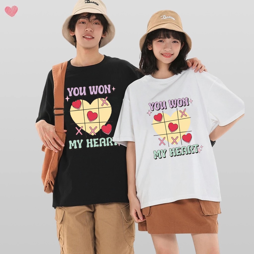 KAOS Tshirt Couple YOU WON Baju Pasangan Sahabat Cowo Cewe Pacaran LDR Adem Murah Kepelan Kekinian