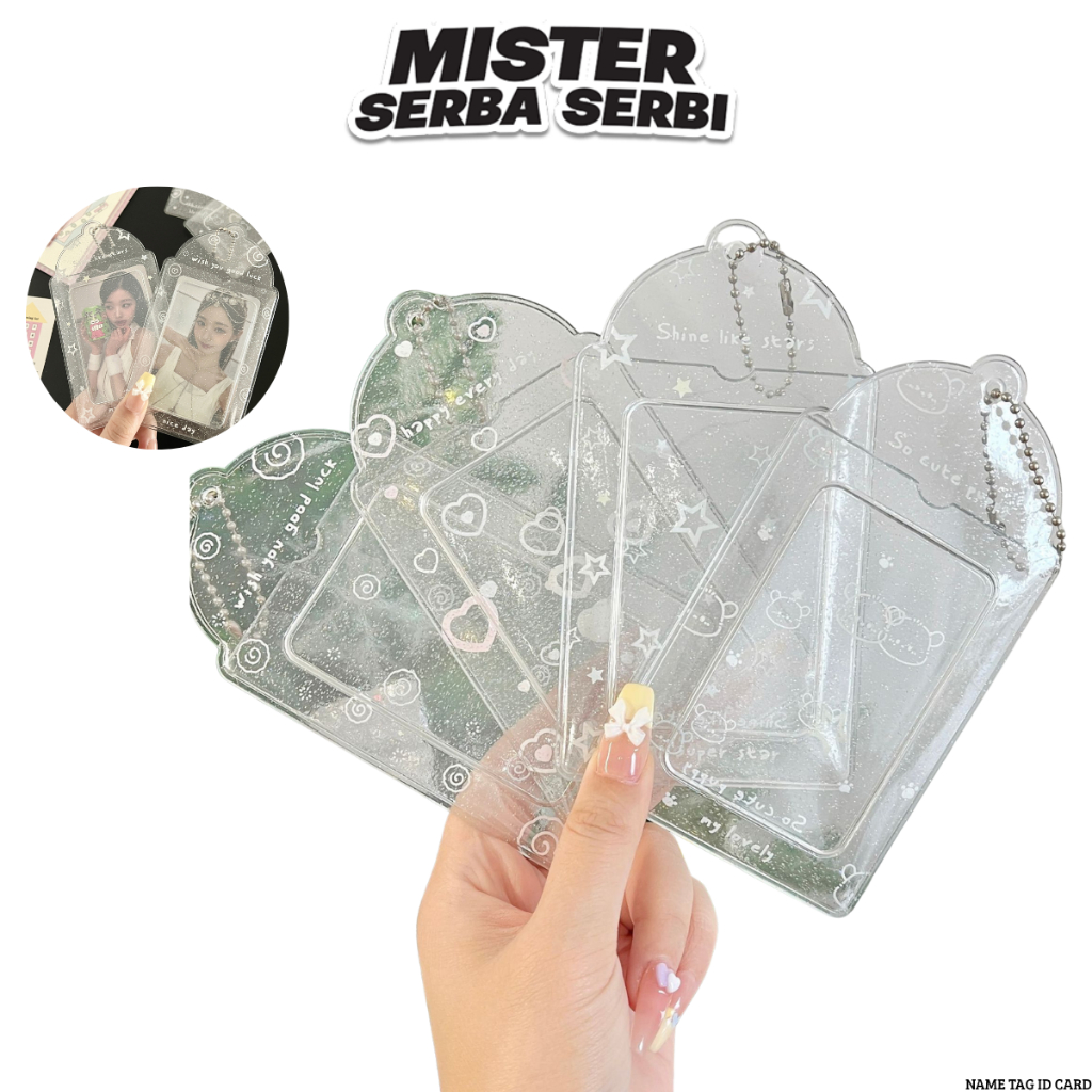 

MSS NAME TAG ID CARD LANYARD POTRAIT H781 POUCH WANITA TRANSPARAN CARD HOLDER GLITTER AESTHETIC