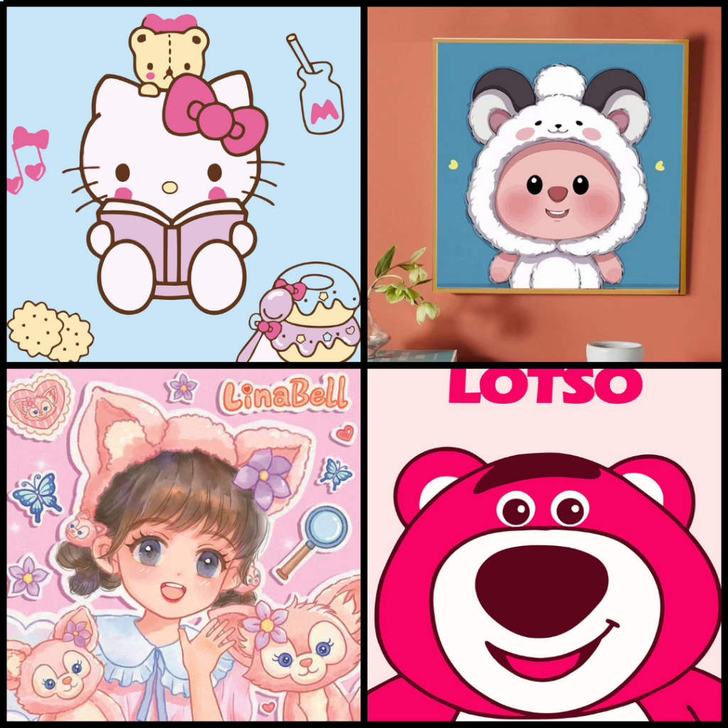 

Framed Paint by Number 30x30cm Painting kit DIY Cartoon