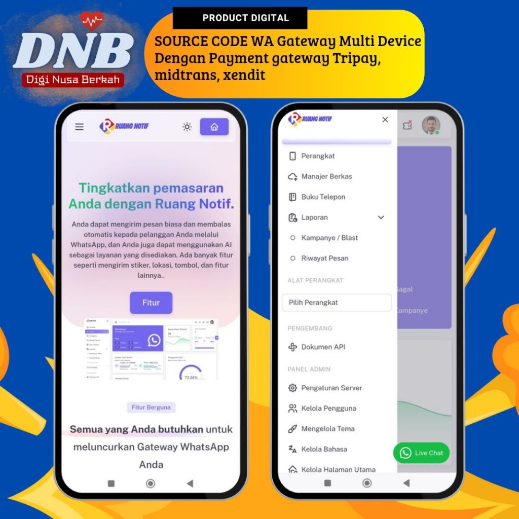 Source Code WA Gateway Multi Device Work 100% Connect 2026 Dengan Menu Harga Layanan Tersedia Paymen