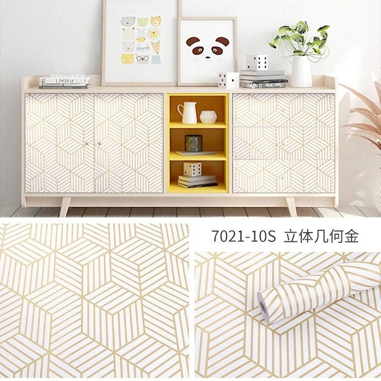 Wallpaper Dinding Hexagonal Gold Putih Wallpaper Stiker Terbaru Tebal