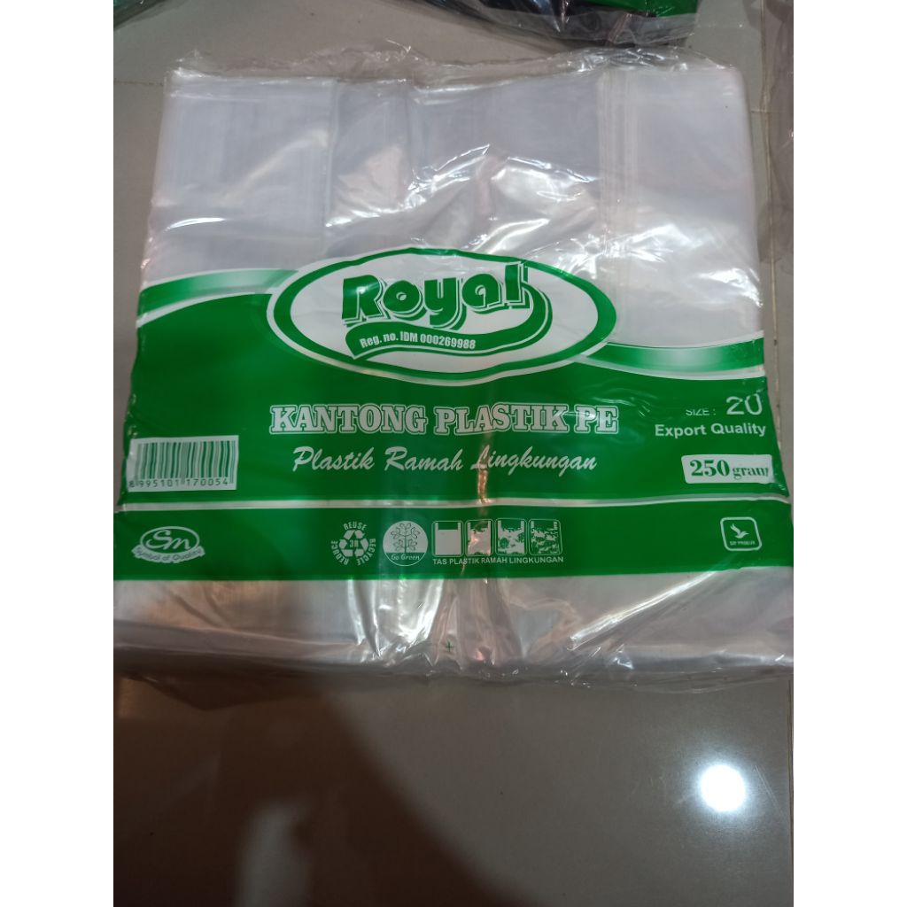 royal plastik kresek bening ukuran 20 plastik bening uk 20 kantok plastik