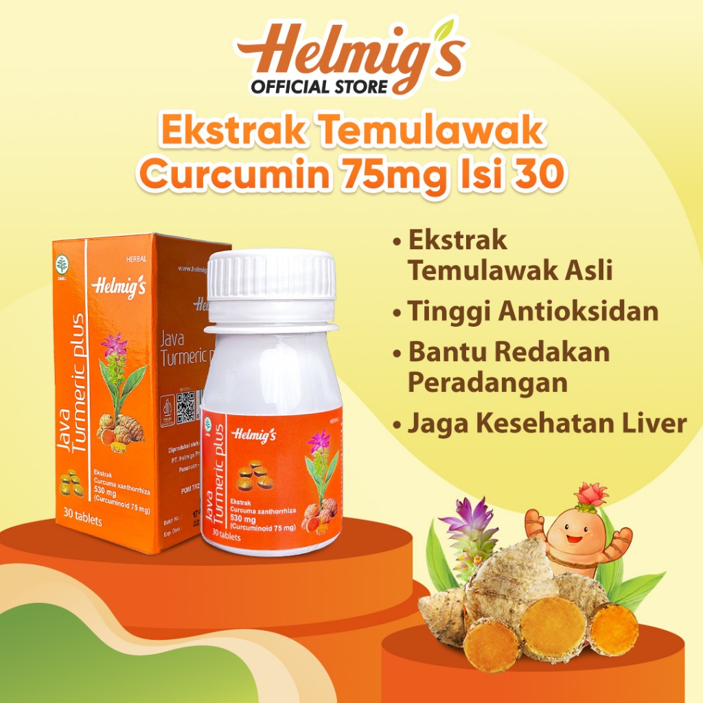 Helmig's Curcumin Java Turmeric Plus Tablet 75 mg (isi 30tab)