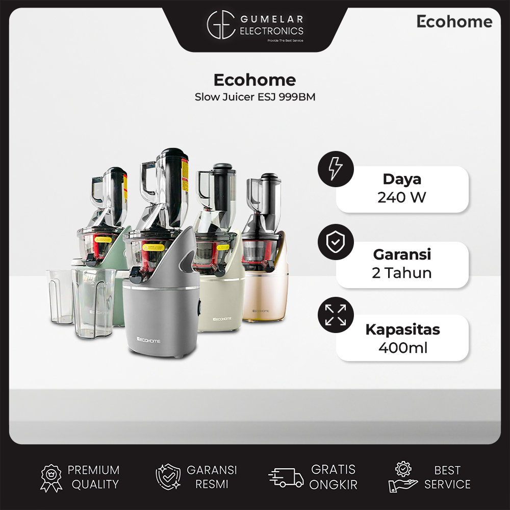 Ecohome Official - Slow Juicer ESJ-999BM (Garansi Resmi) Green | Slow Juicer Ecohome ESJ 999BM Green