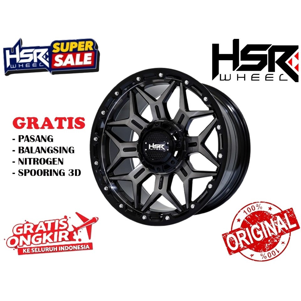 VELG MOBIL PAJERO FORTUNER R20 TYPE HSR FG BOLD 1068 HSR R20X10 H6X139,7 ET0 RADIANT BLACK/BOF