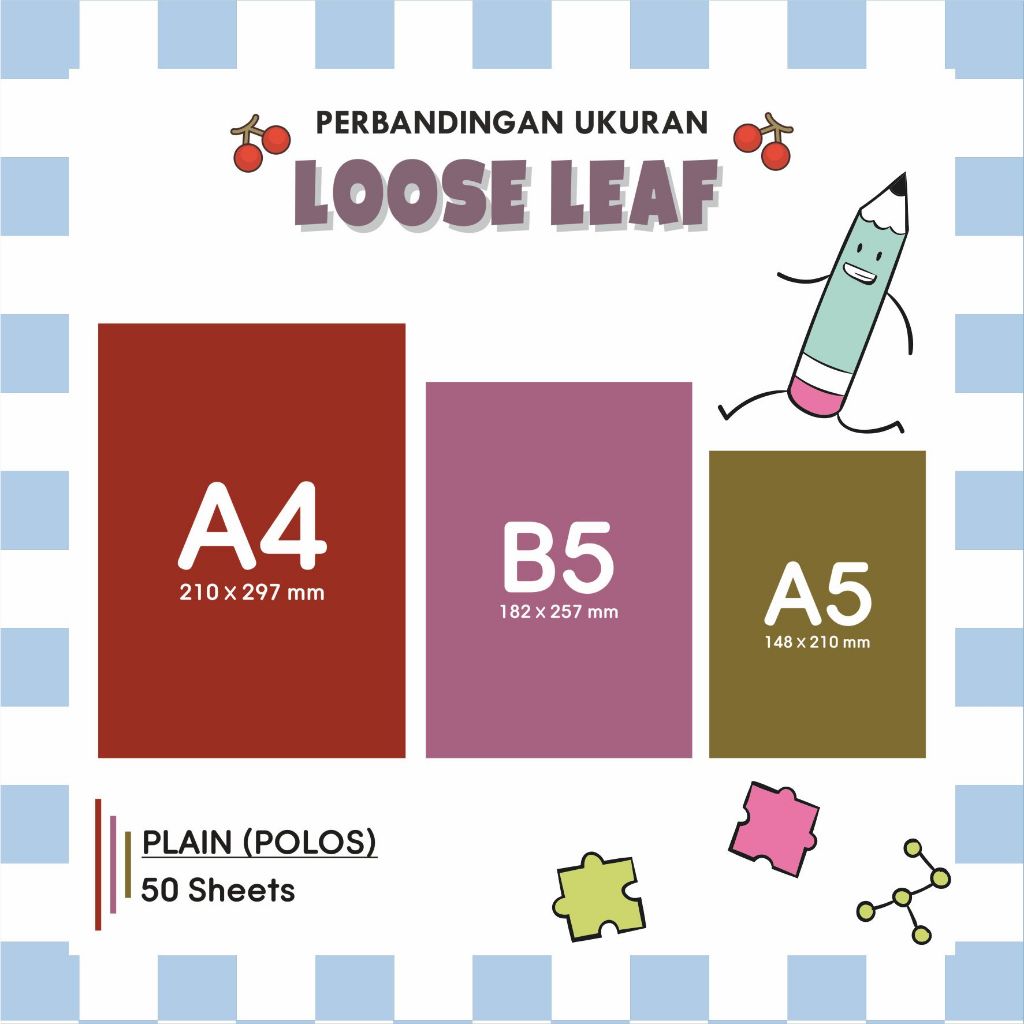 

Kertas Binder Refill Isi Loose Leaf Polos / Plain A4 / B5 / A5 Murah