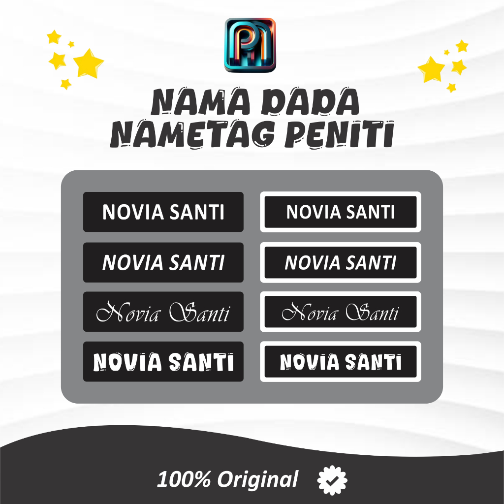 

(Name Tag / Nama Dada) Double Akrilik Tebal 4mm