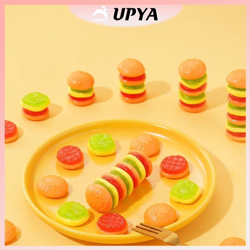 

UPYA Permen Lembut Jus Buah Candy Berbentuk Burger Permen Bergetah Lezat Dibungkus Satu Per Satu