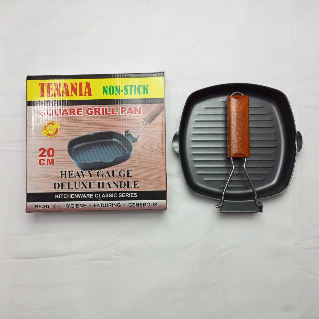 Wajan grill Teflon lipat Texania Serbaguna teflon anti lengket teflon grill teflon panggang BBQ squa