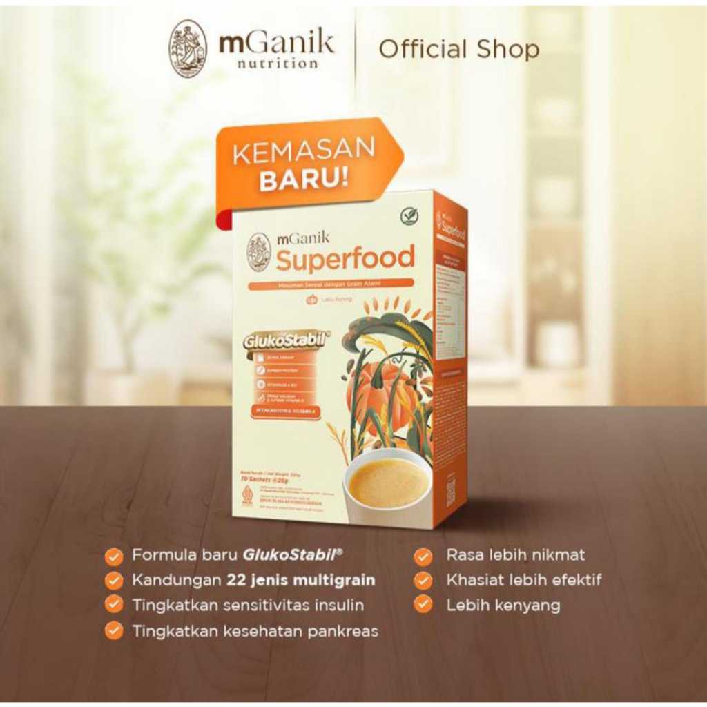 

[PROMO] mGanik SUPERFOOD Multigrain 250gr - 10 sachet Sarapan Diabetes Glukostabil