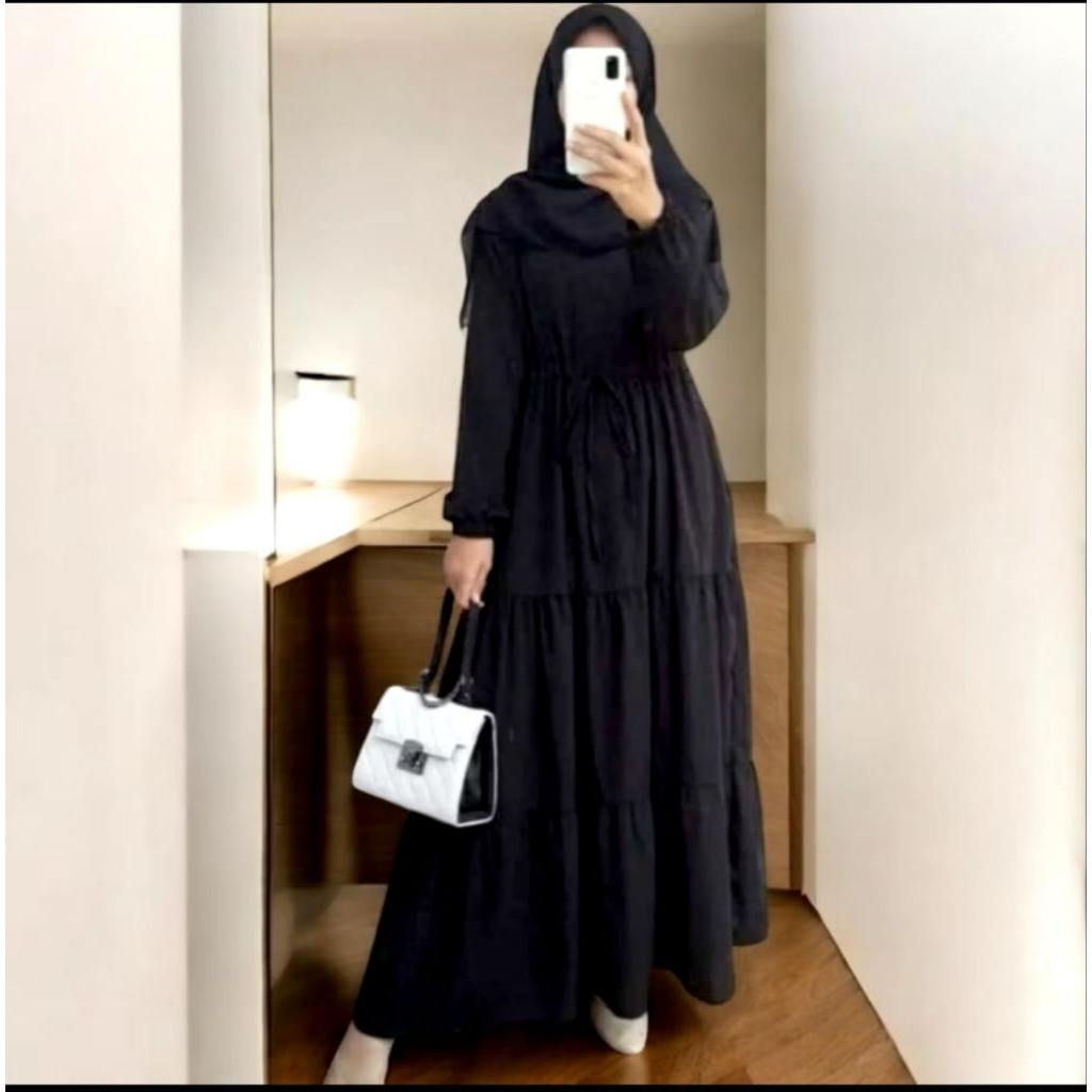 gamis wanita polos trend simple elegan