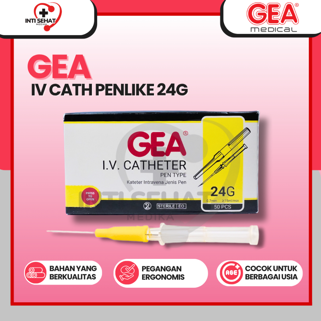 GEA I.V Catheter Penlike - Jarum Infus - Kateter Penlike - 24G