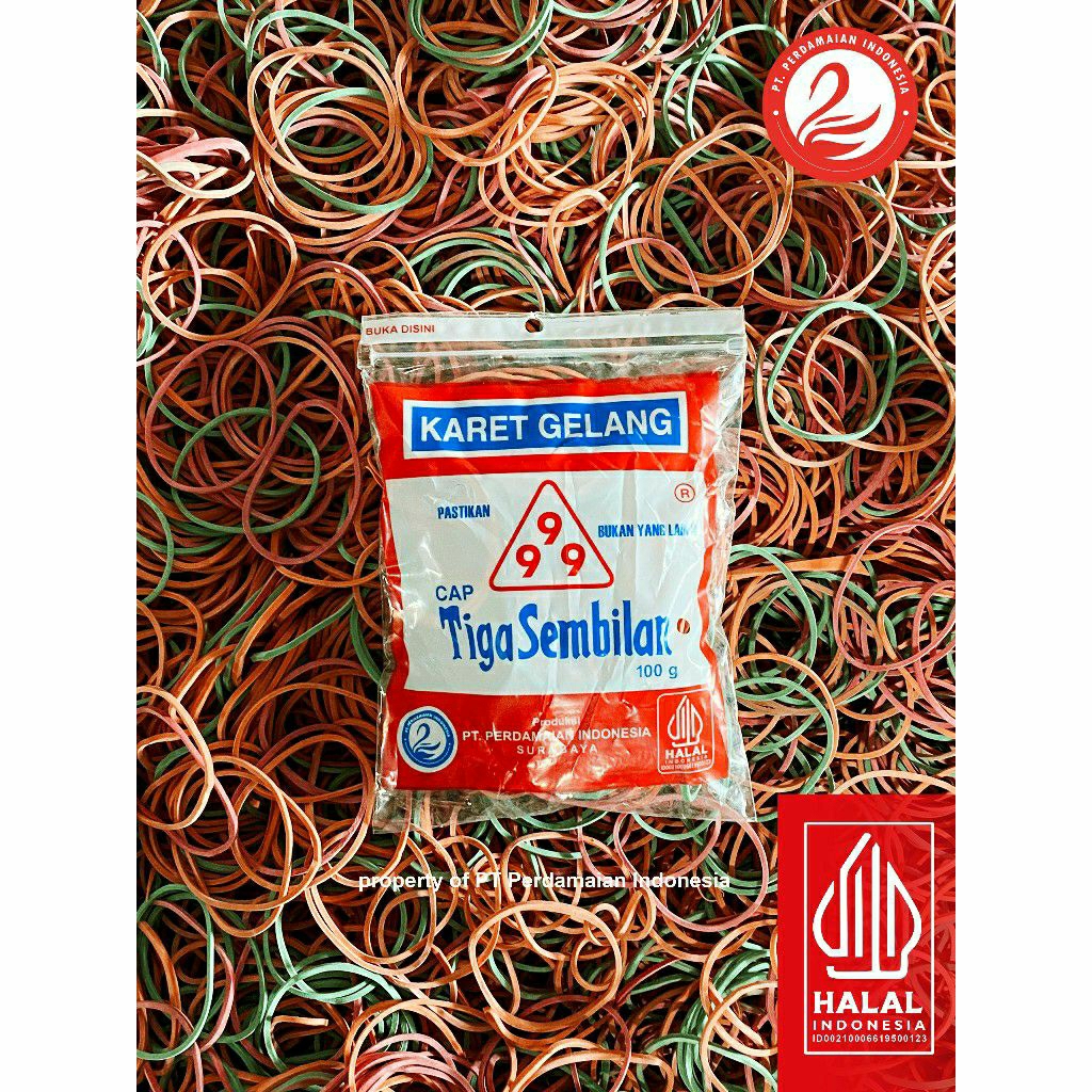 

Karet gelang mentah 100gr cap tiga sembilan 999