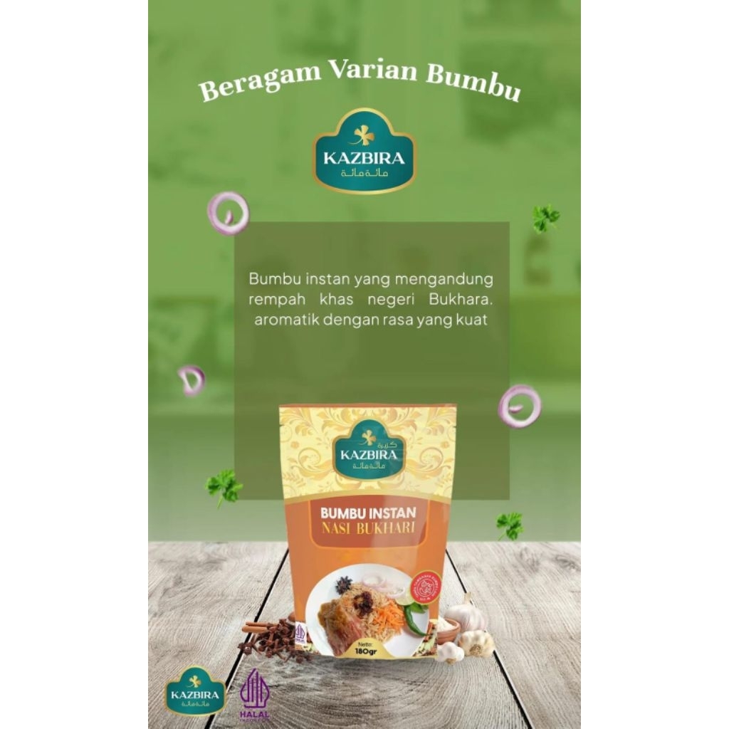 

Kazbira Bumbu instan Kebuli,Biryani, Mandhi,Bukhari 180gr