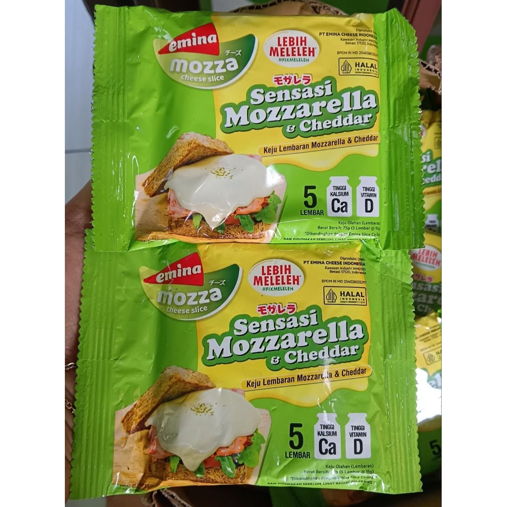 

Keju slice Mozarella Emina isi 5 Lembar