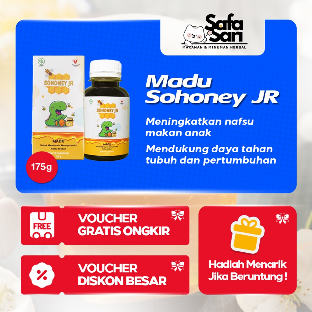 

Sohoney Jr Vitamin Madu Herbal Anak Penambah Nafsu Makan Menaikan Berat Badan 175gr
