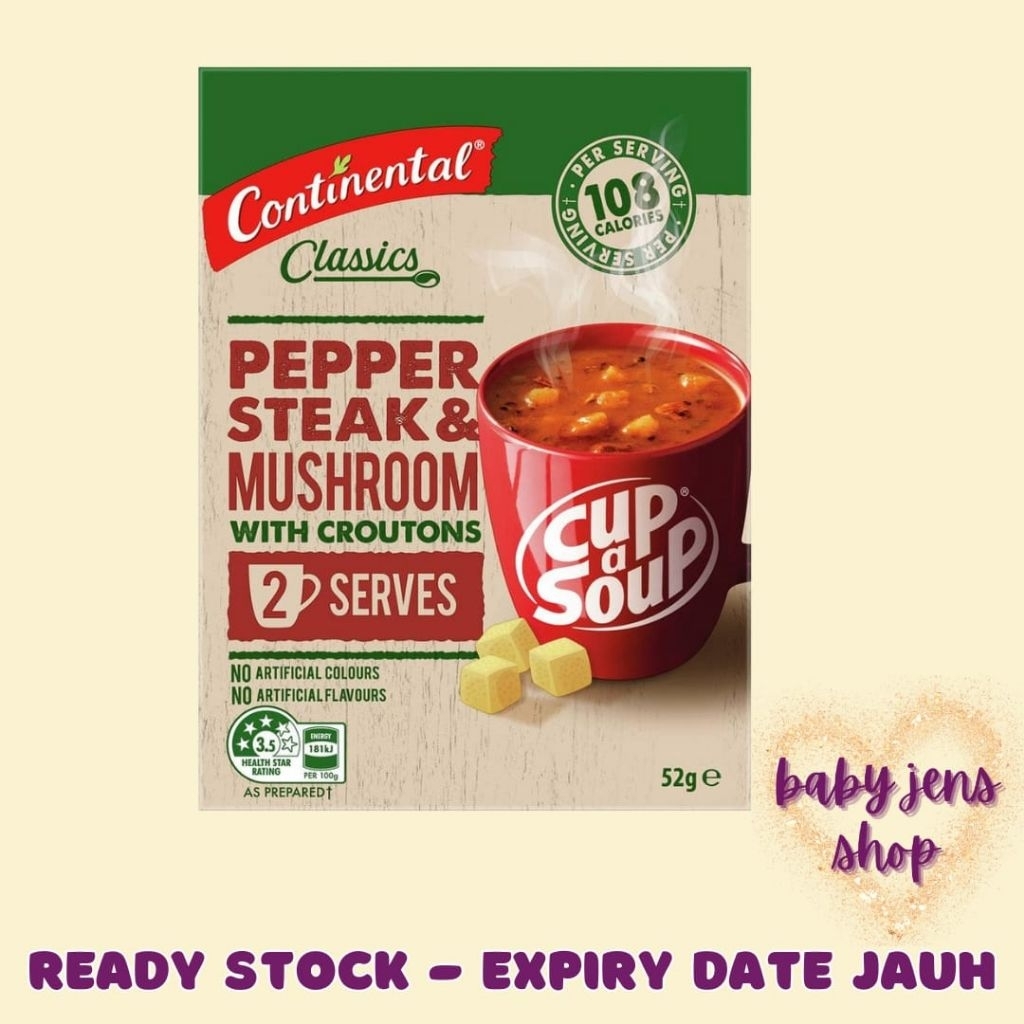 

Continental Classic Cup A Soup Pepper Steak & Mushroom With Croutons