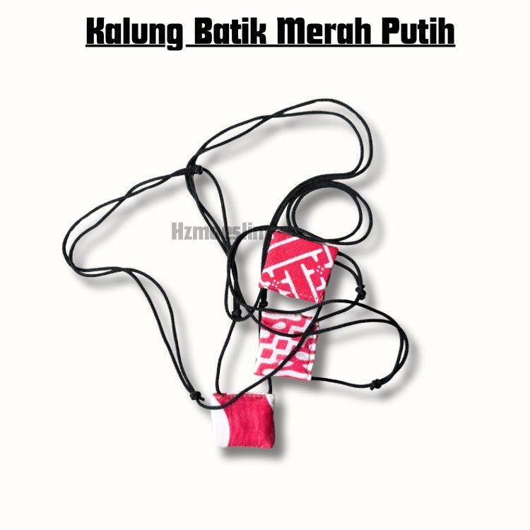 Kalung Batik Merah Putih Kalung Pitung Kalung Aksesoris Baju Pangsi Kalung Pitung Karakter