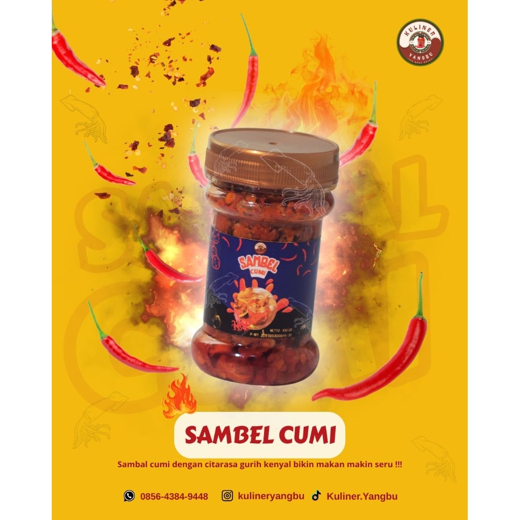 

Sambel cumi Kuliner Yangbu pedas asin homemade halal tanpa pengawet sintetis 120/170gr