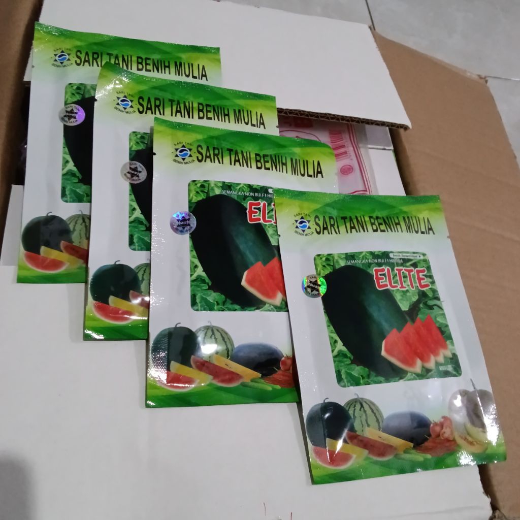 Benih Bibit Semangka Non biji Elite F1, Tahan Virus (Tipe Lonjong) isi 300 +/- Butir Kadaluarsa. 202