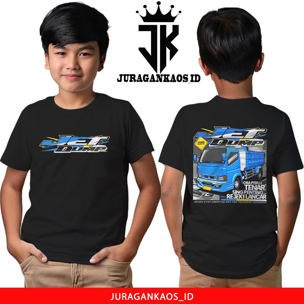 JuraganKaos Anak Motif Truk Jet Dump- Kaos Anak Usia 1 Tahun Sampai 12 Tahun - Kaos Trukmania Indone
