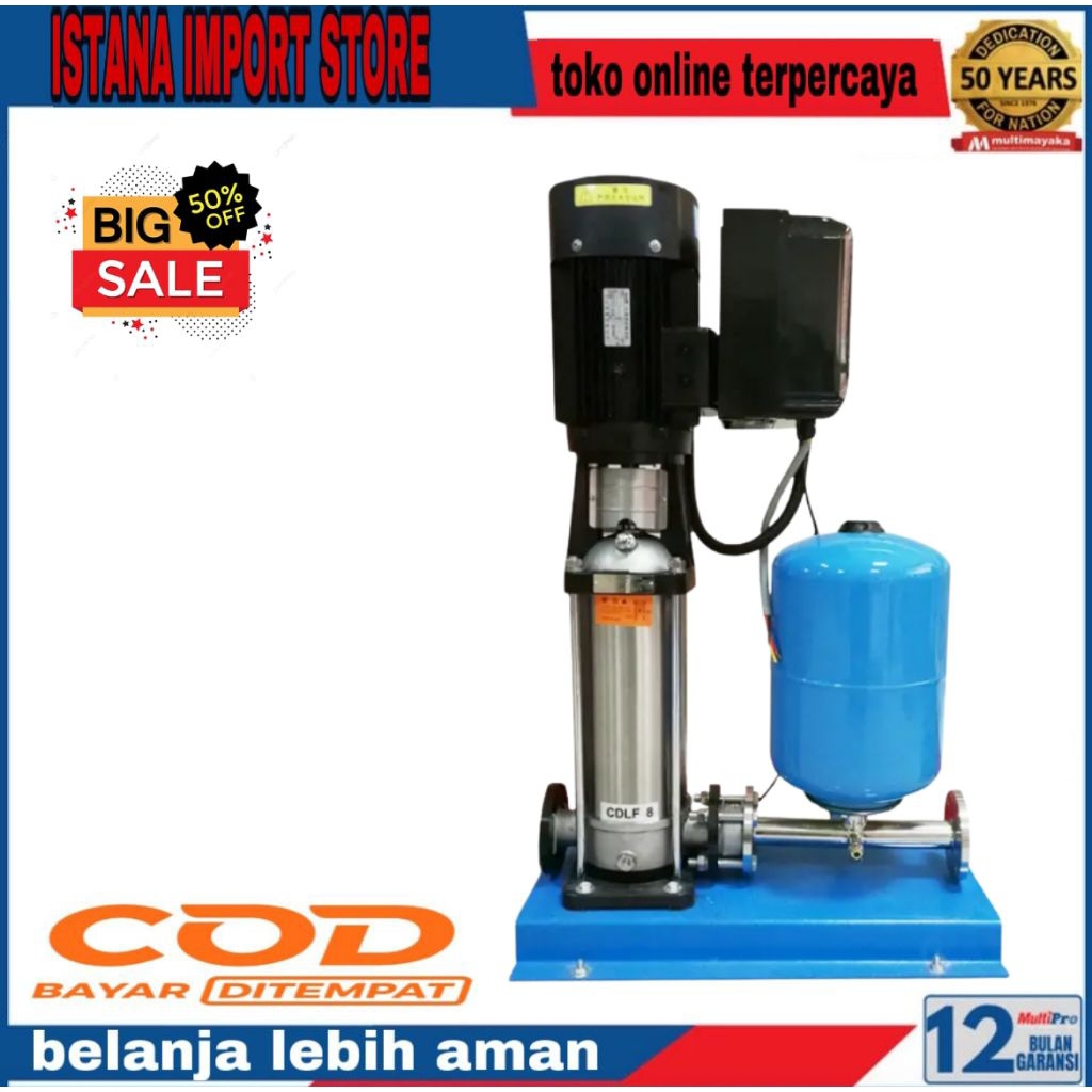 Pompa Dorong Otomatis | Pompa Booster Inverter 1Hp Shimge BLE 2-6