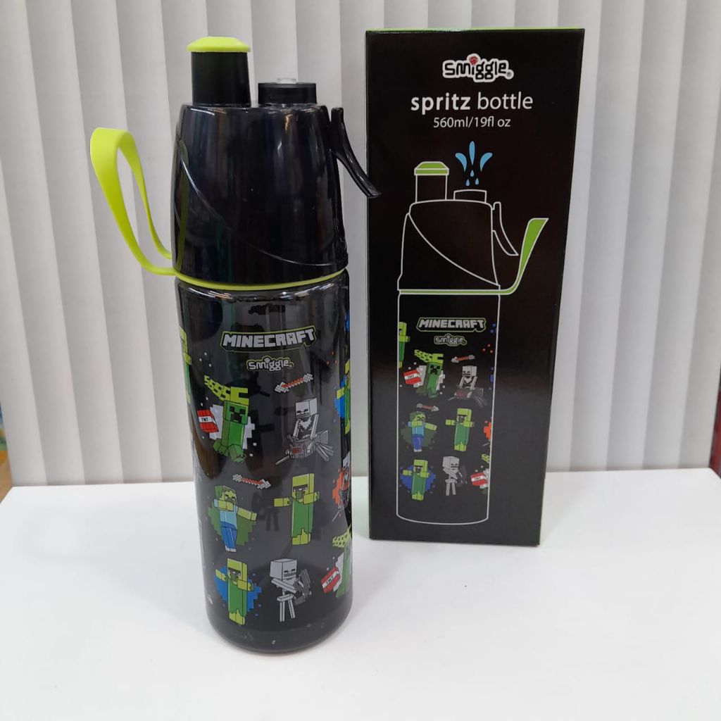 botol minum Spritz smiggle karakter Minecraft mermaid spider-man Frozen kapasitas 560ml