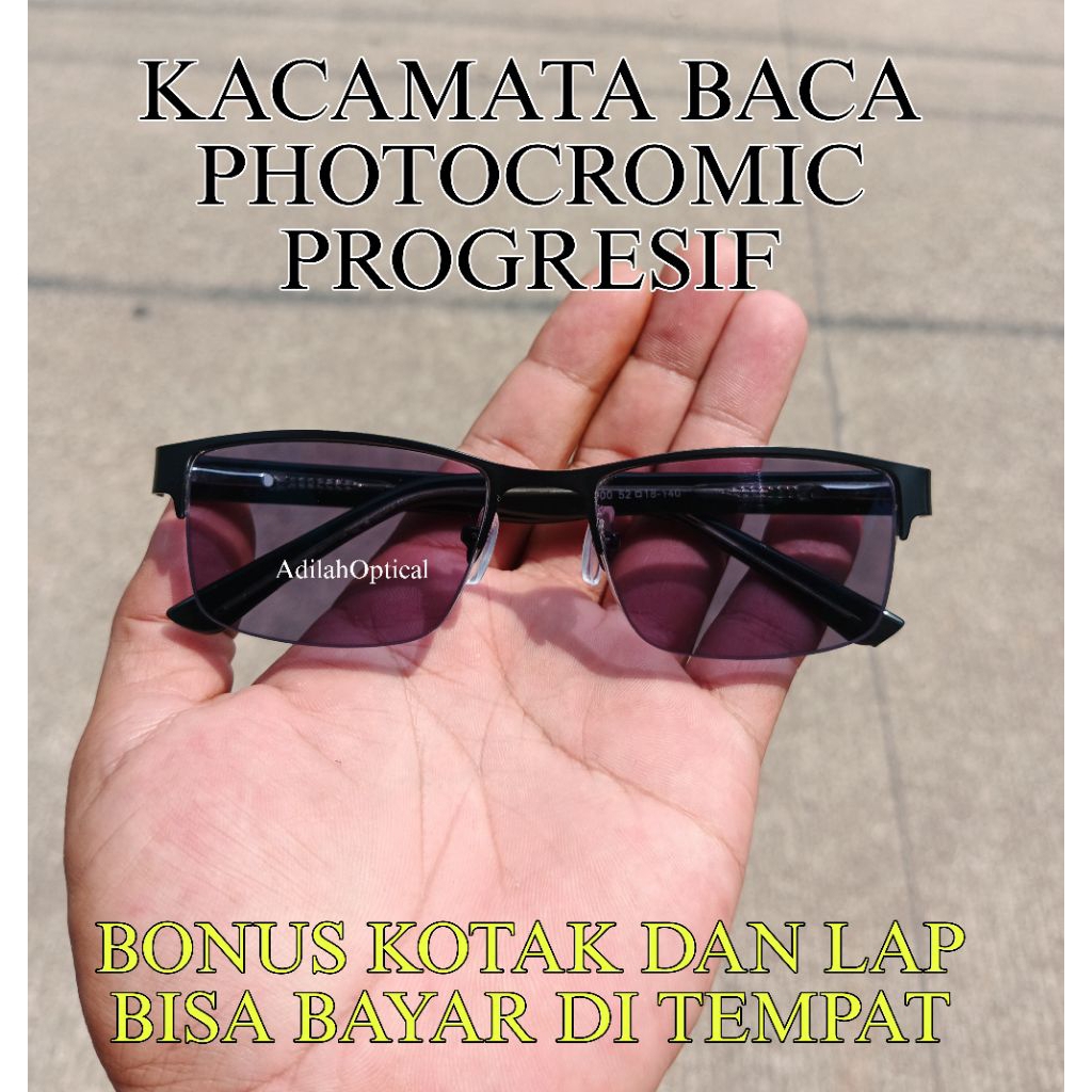 KACAMATA BACA PROGRESIF PRIA LENSA PHOTOCROMIC FRAME JL400 MODEL GANTUNG ELEGAN KACAMATA KACAMATA BA