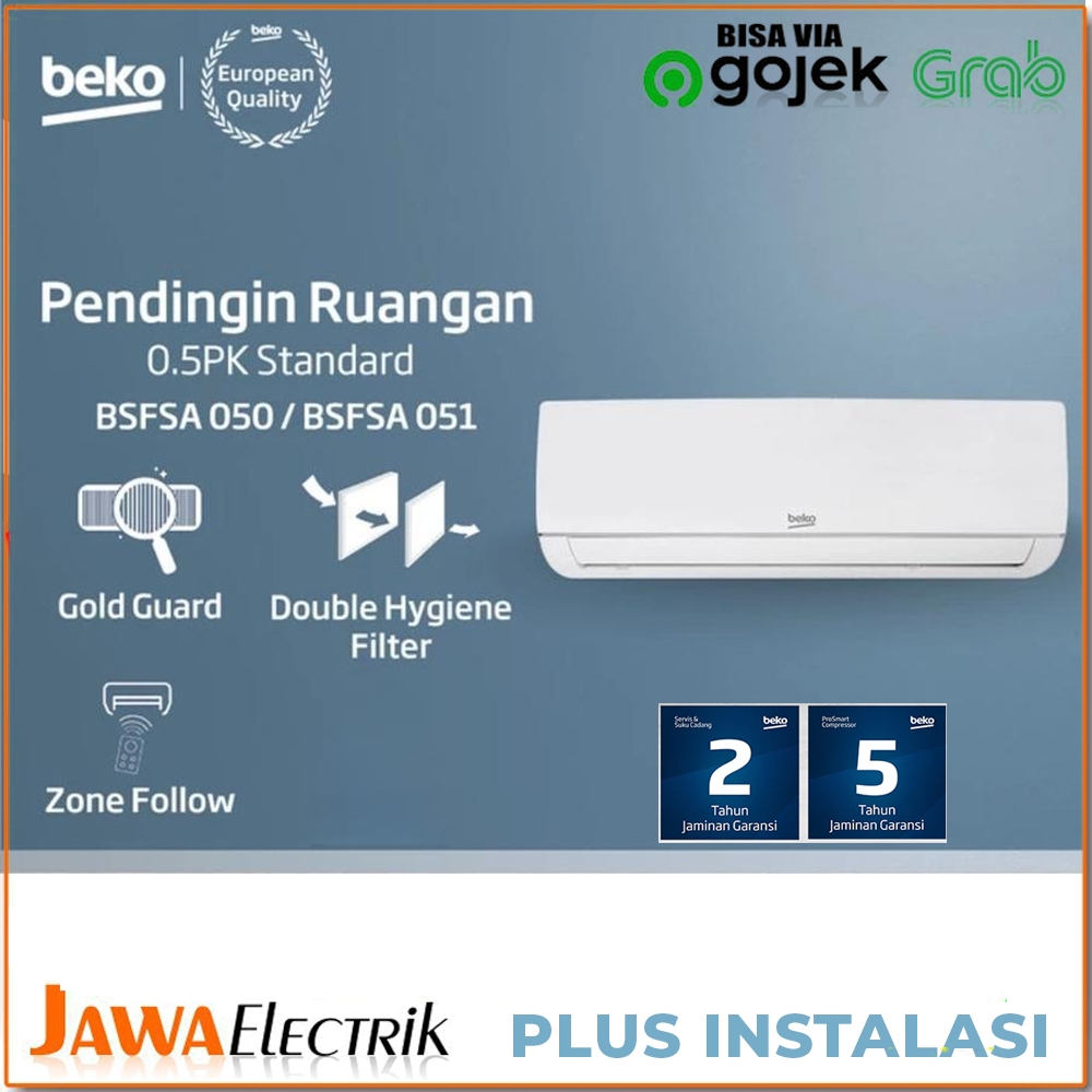 AC Beko 1/2 PK BSFSA050 – Spesifikasi Eropa, low watt Garansi Resmi