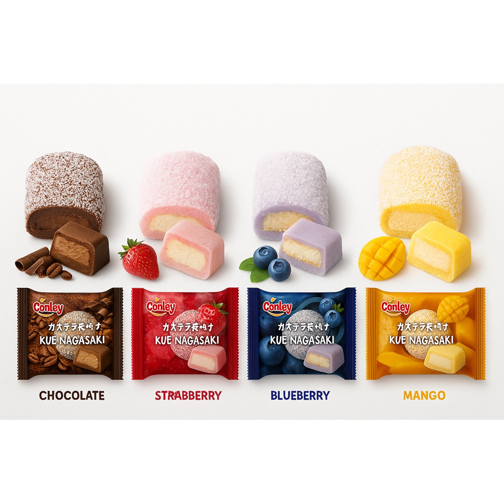 

Kue Nagasaki Conley | Mochi Premium Lembut Aneka Rasa | Cemilan Halal