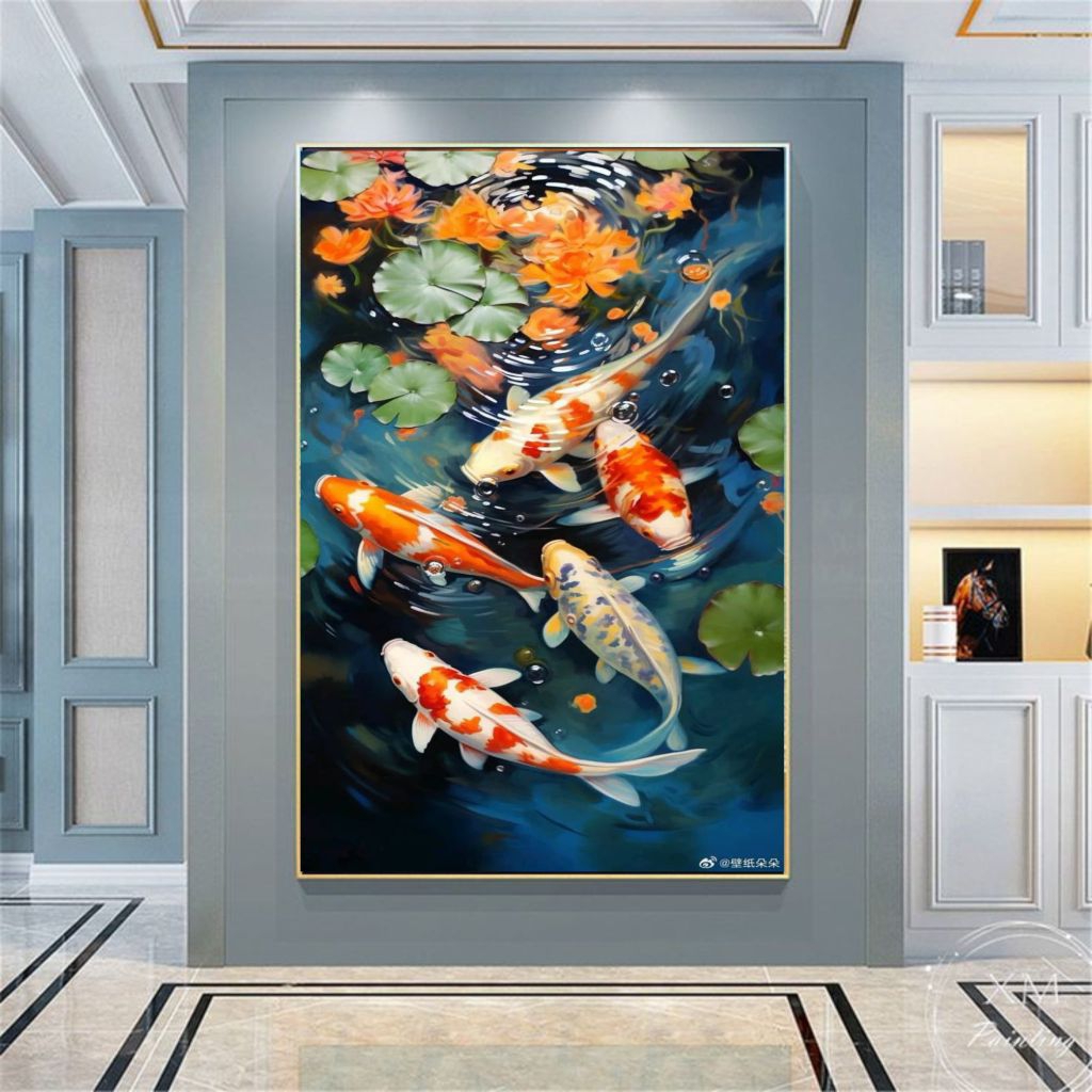 lukisan koi natur minimalis modern