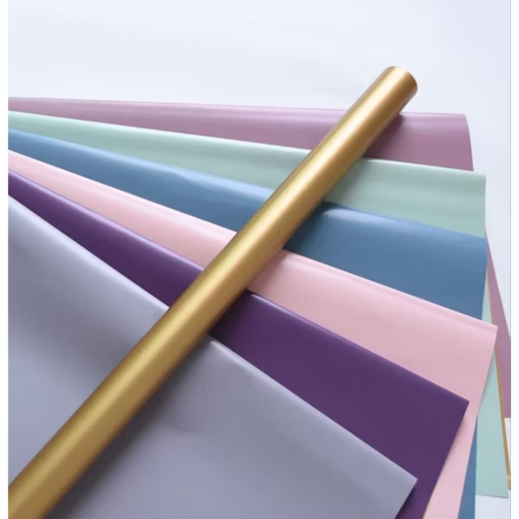 

(Pack) Cellophane Bicolor Gold/Flower Wrapping/kertas bucket