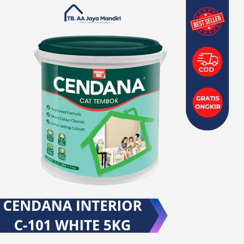 CAT TEMBOK DALAM MOWILEX CENDANA STANDAR / CAT CENDANA 5KG C-101 White
