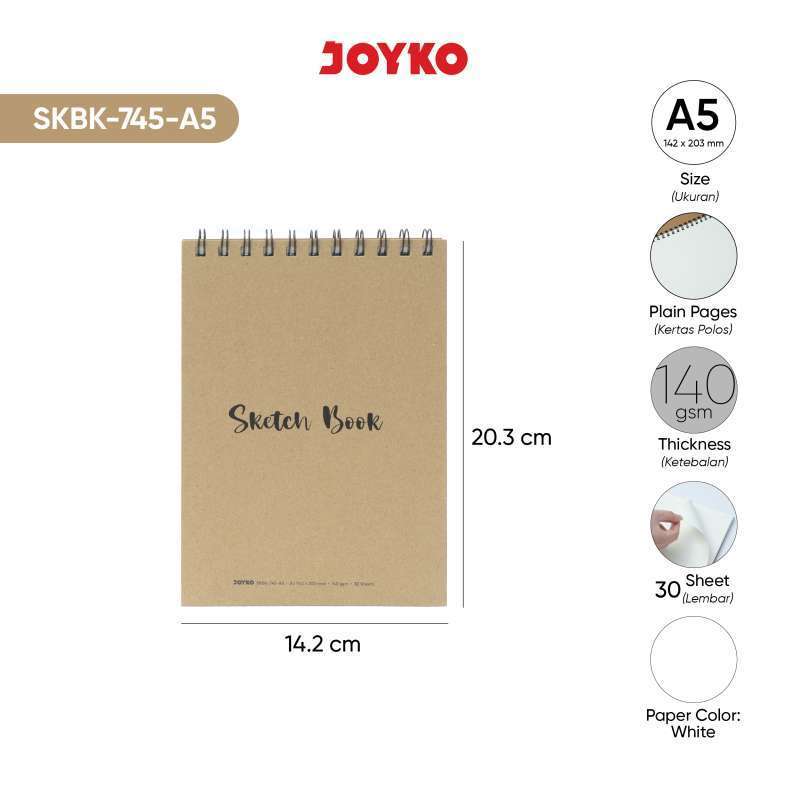 

[100%ORI/REAL PICT] Sketchbook Joyko SKBK 745 - A5 / Jilid Spiral Buka sisi Atas