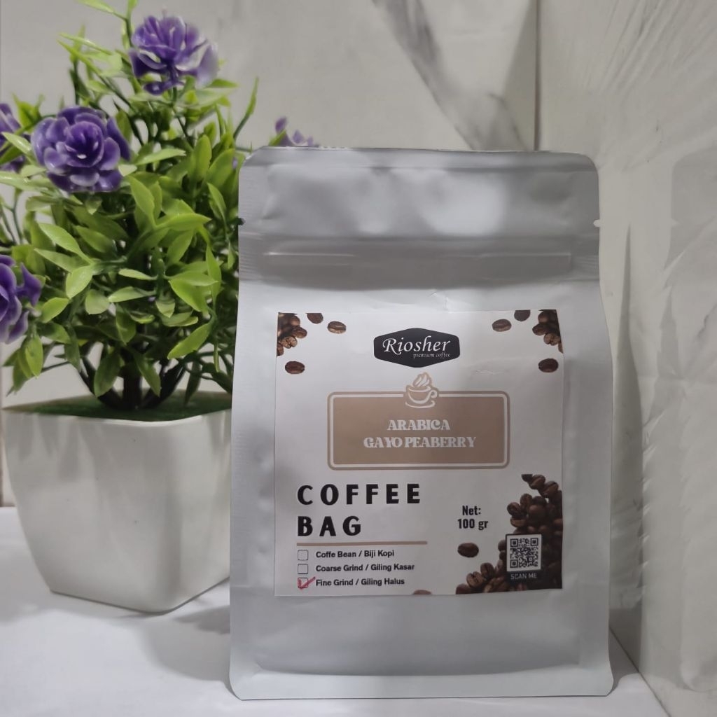 

Coffee Bag Arabica Gayo Peaberry 100g-200g-500g [Gold]