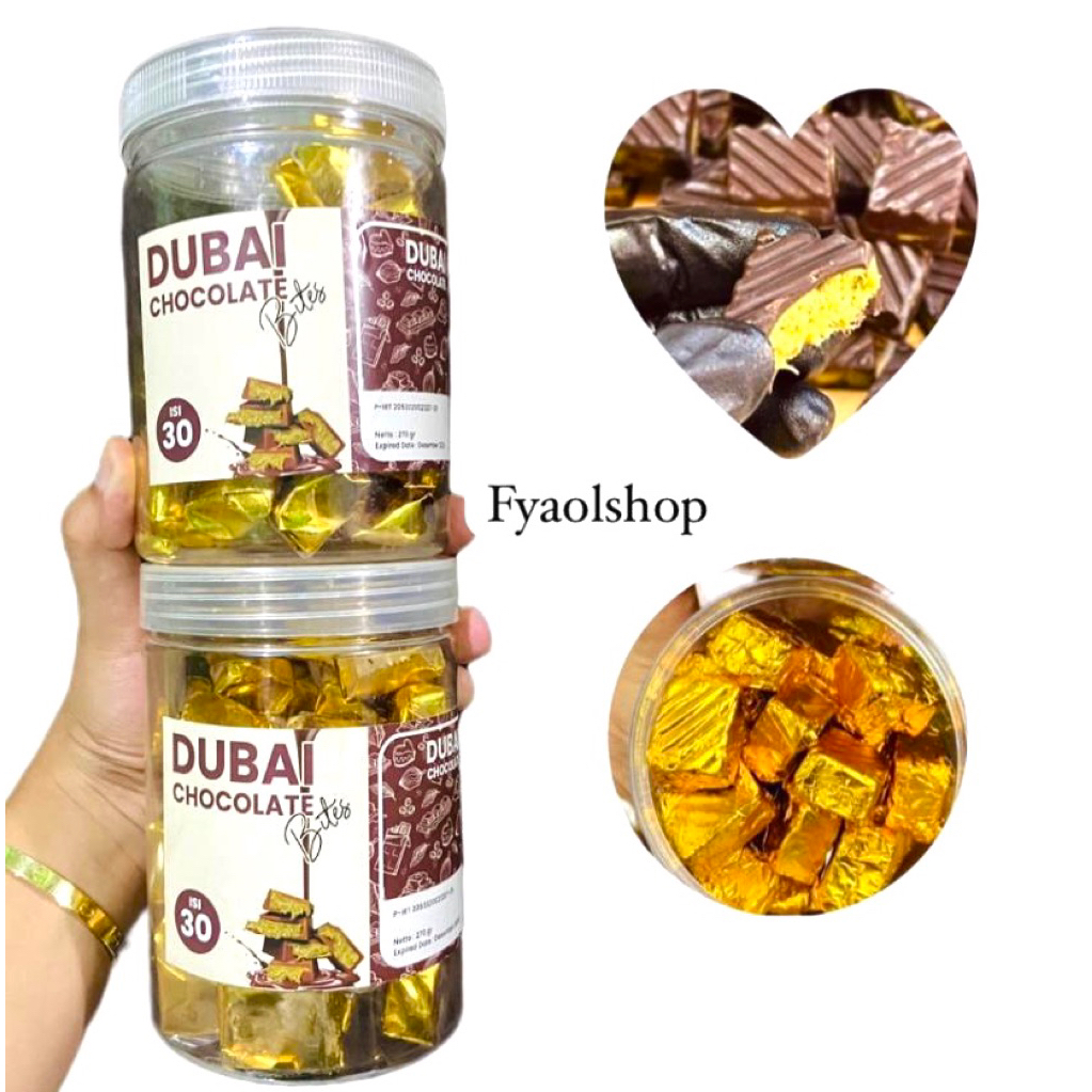 

PROMO!! ISI 30 PCS COKLAT DUBAI BITES KEMASAN TOPLES HALAL