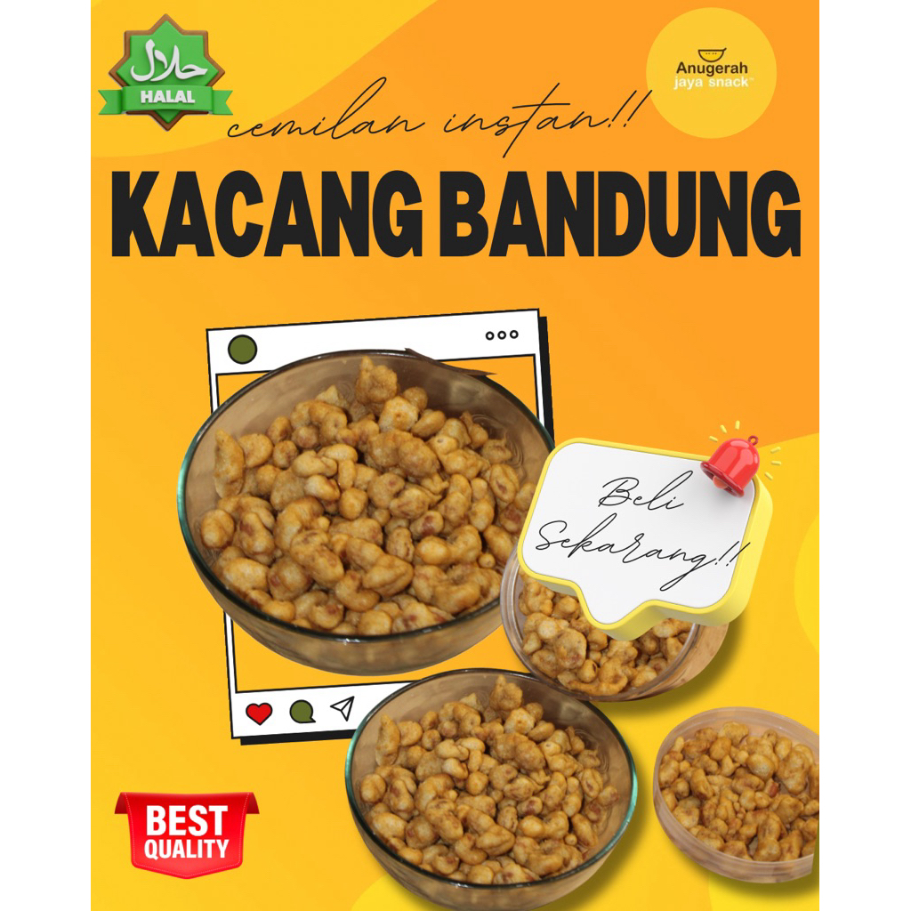 

Kacang Goreng Bandung Yunes 250gr - 1kg Cemilan Snack Kiloan Makanan Ringan