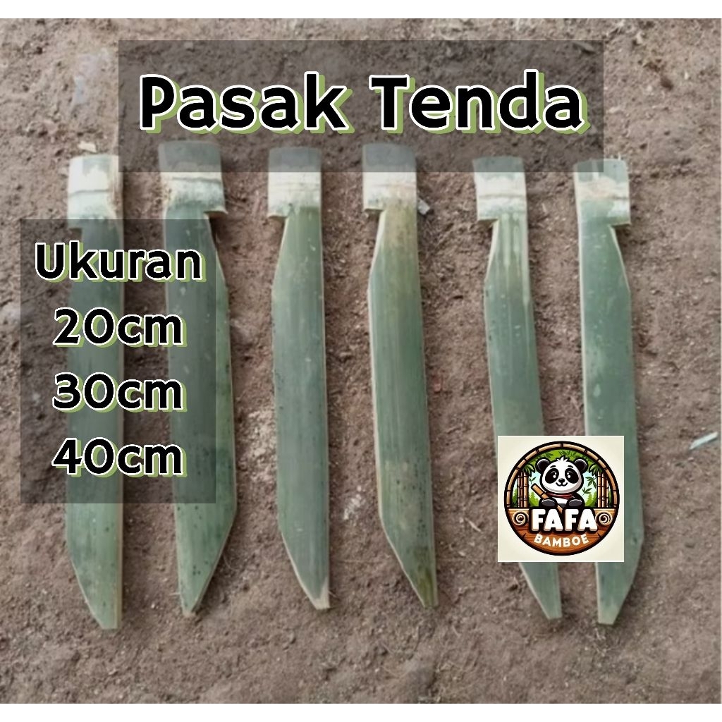 Pasak Tenda / Pasak Tenda Pramuka / Patok Bambu / Pasak Tenda Camping Panjang  20cm 30cm 40cm