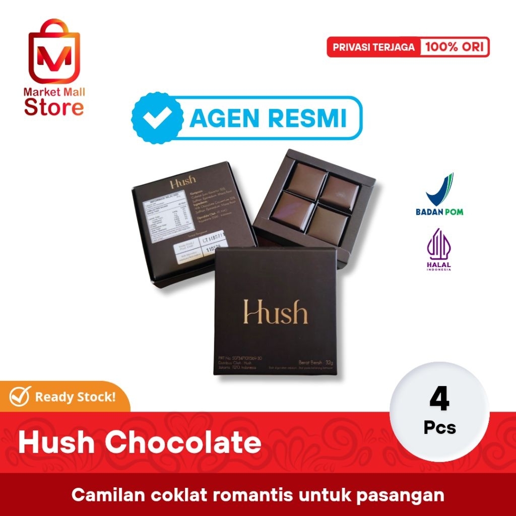 

Coklat Hush Chocolate For Couple Untuk Pria dan Wanita | Coklat Stamina | Hush Chocolate ( 1 Box Isi 4 Pcs) | V10 Coklat Ginseng