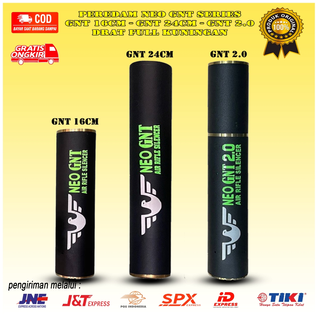 Peredam Neo GNT Super Senyap OD 38 Panjang 24cm Drat Kuningan