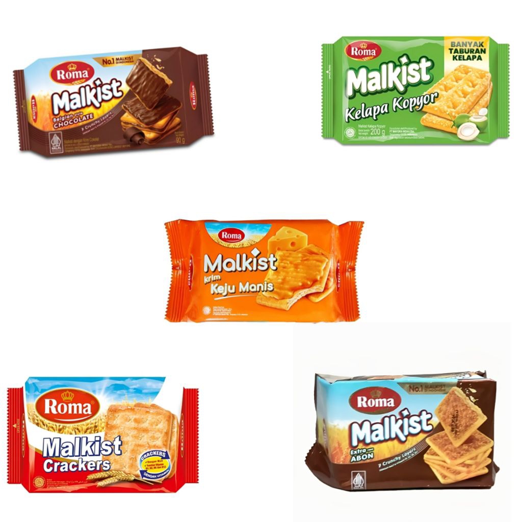 

Roma Malkist Aneka Rasa — Cokelat, Abon, Keju, Crackers, Kelapa