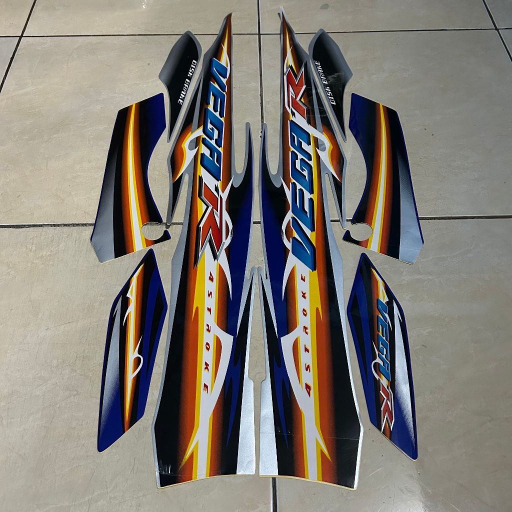 stiker striping yamaha vega r new 2007 2008 silver biru lis body standar berkualitas original