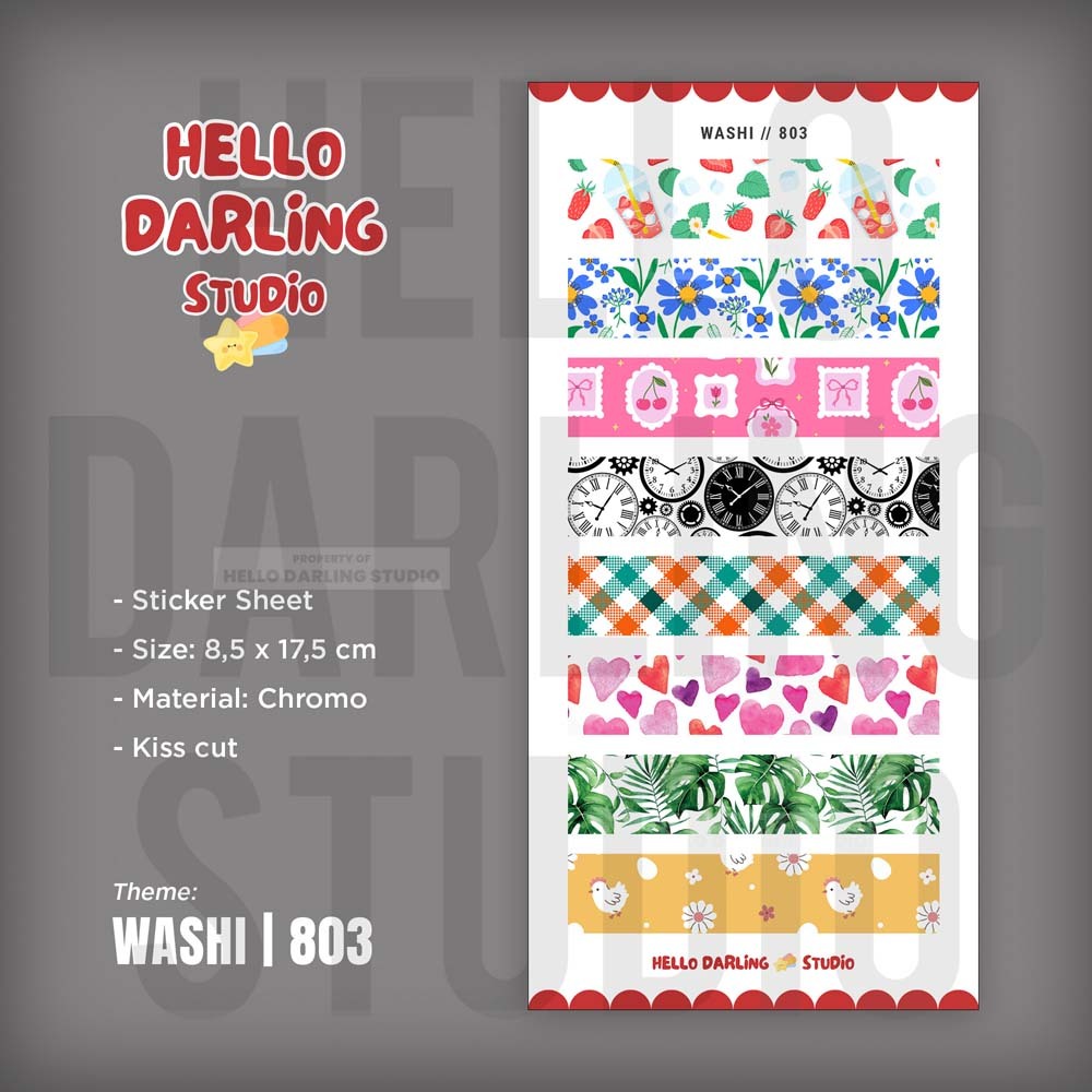 

Sticker Journal Pattern Washi Tape Style. Sticker Sheet Journaling Scrapbook Deco. Kiss Cut. Washi 803.
