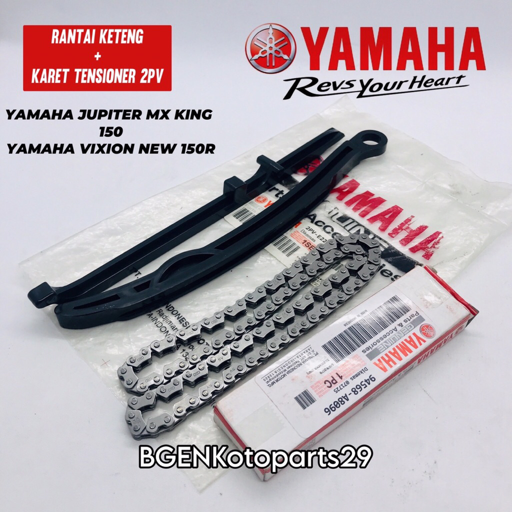 RANTAI KETENG PLUS KARET TENSIONER YAMAHA JUPITER MX KING 150 YAMAHA VIXION R NEW 150 ORIGINAL YGP