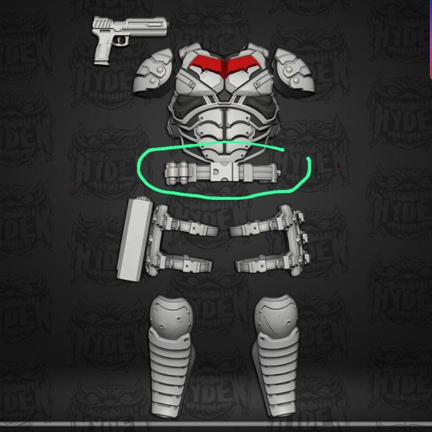 Belt Sabuk Red Hood Batman untuk Kitbash Action Figure Muff Toys Notaman Shf NWToys Vtoys Romankey M