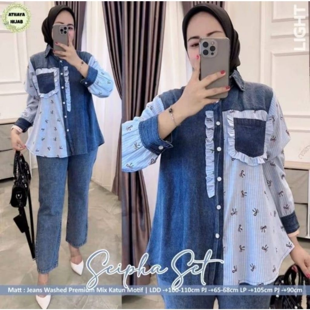 seipha set/setcel/setelan celana/setelan muslim/baju muslim